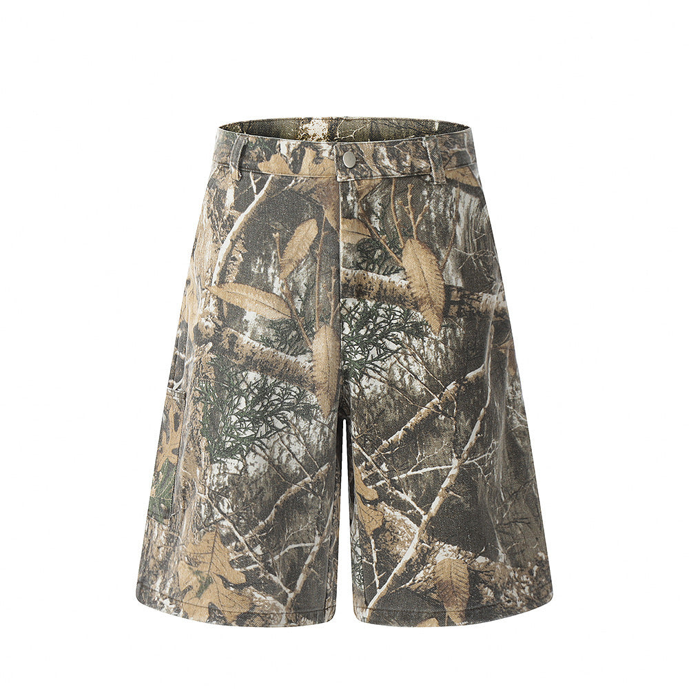 Leaves Camouflage Workwear Shorts Men