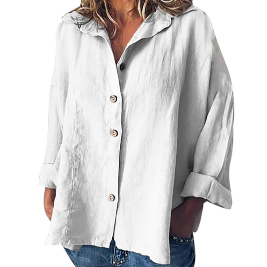 Retro Grace Button-Up Shirt – Plus Size
