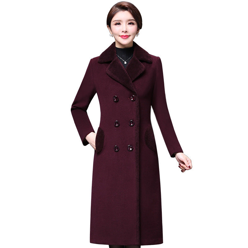 Elegant Embrace Wool Dress Coat