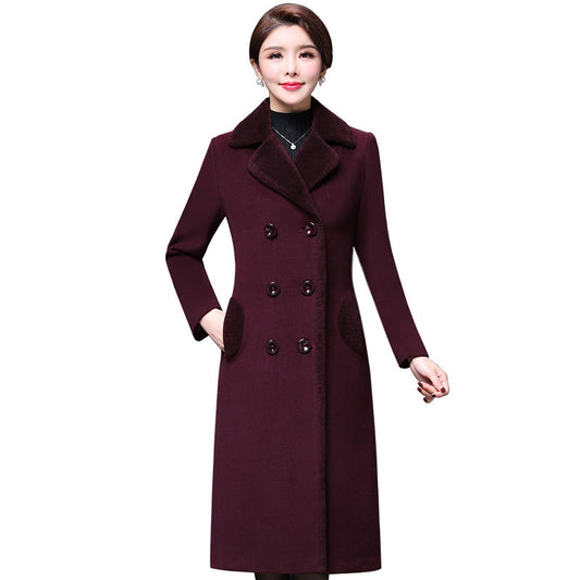 Elegant Embrace Wool Dress Coat