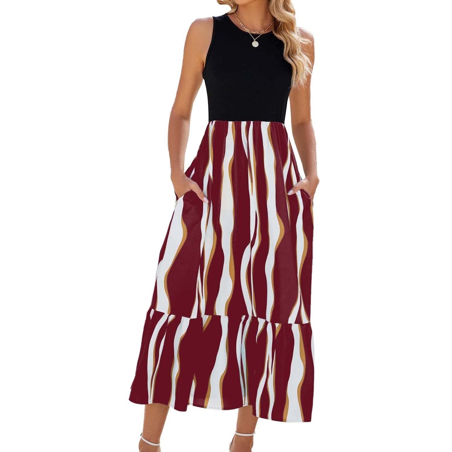 Coastal Stripes Sleeveless Maxi Dress Sean Powell Apparel