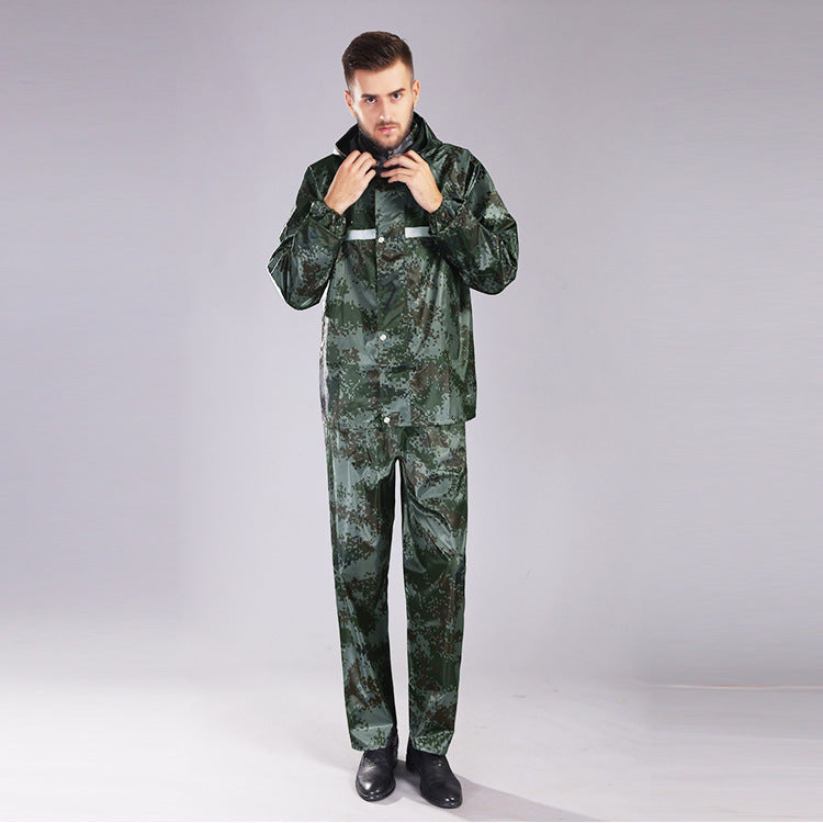 Split Raincoat Rain Pants Outdoor Jungle Camouflage Raincoat Suit