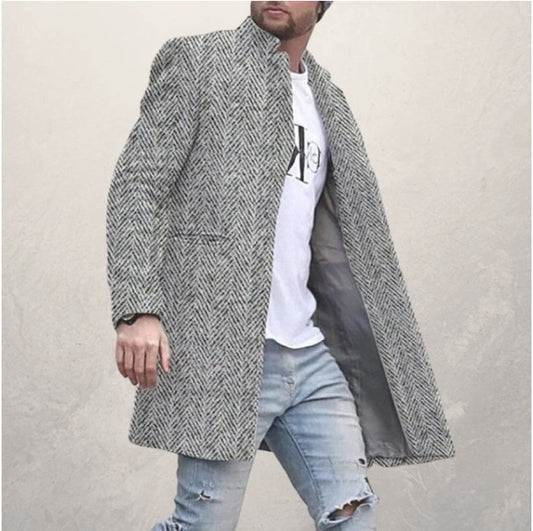 Herringbone collared windbreaker