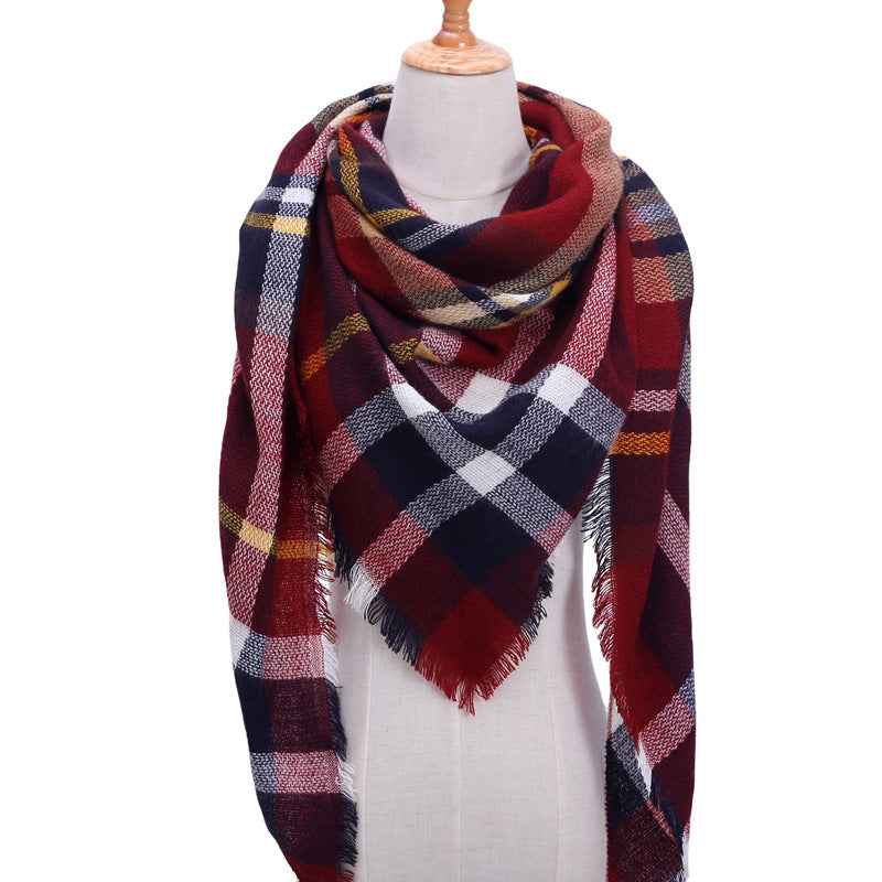 Autumn Plaid Cashmere Wrap