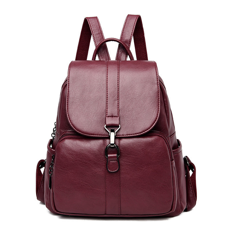 Sheepskin backpack soft leather backpack