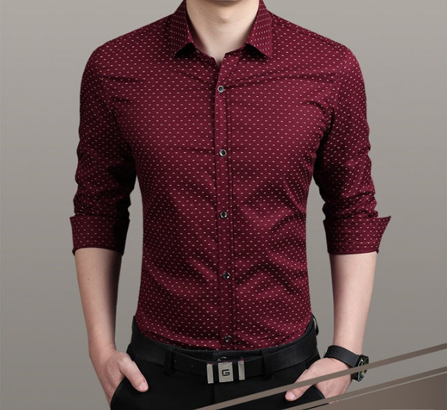Slim Fit Polka Dot Men’s Shirt