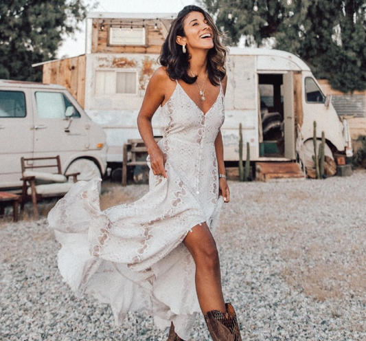 Wild Serpent: Boho Snakeskin Dress