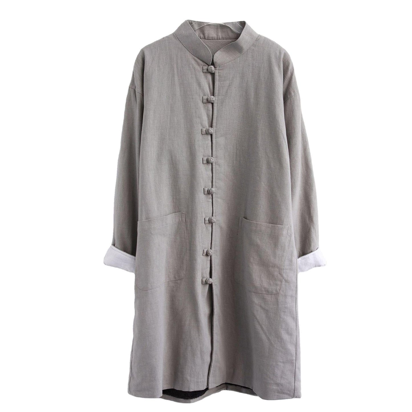 Cotton and Linen Windbreaker Mid-length Stand-Collar Men's Windbreaker Sean Powell Apparel