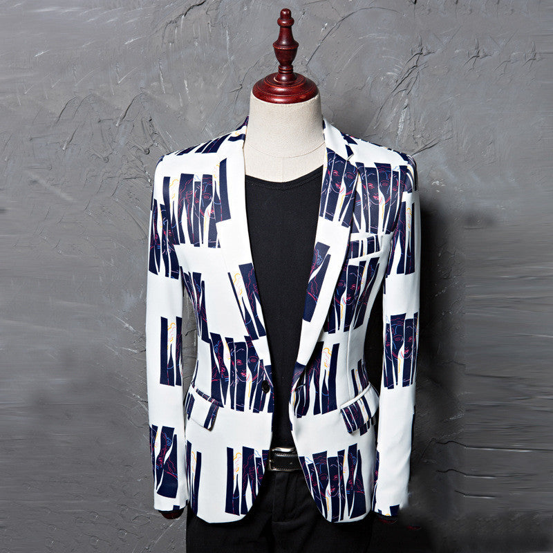Euro Trend Casual Print Blazer
