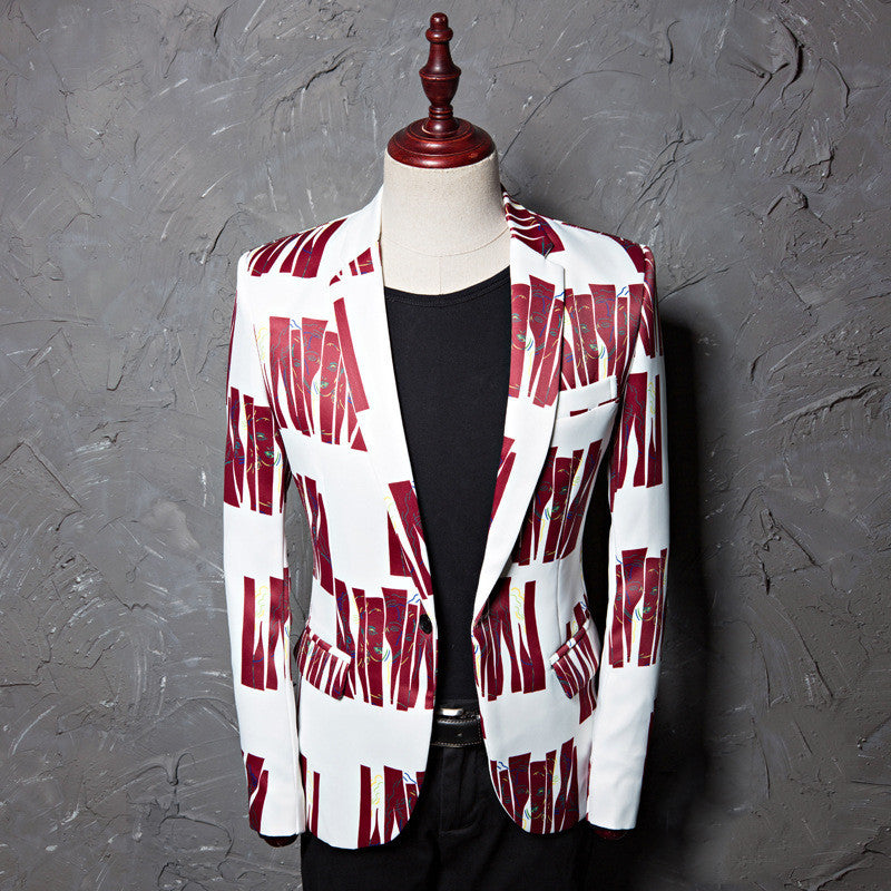 Euro Trend Casual Print Blazer