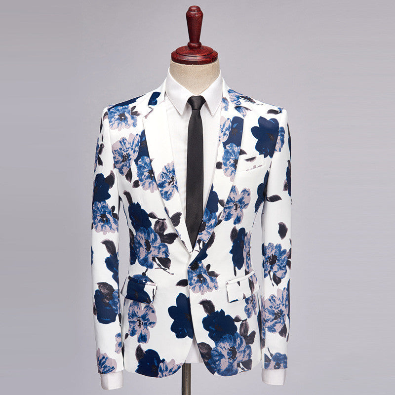 Euro Trend Casual Print Blazer