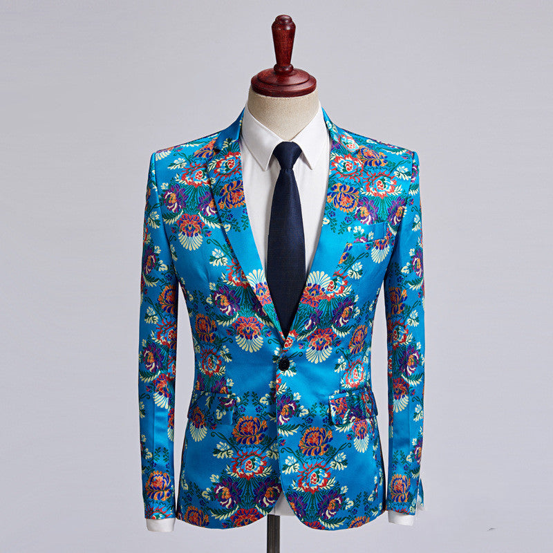 Euro Trend Casual Print Blazer