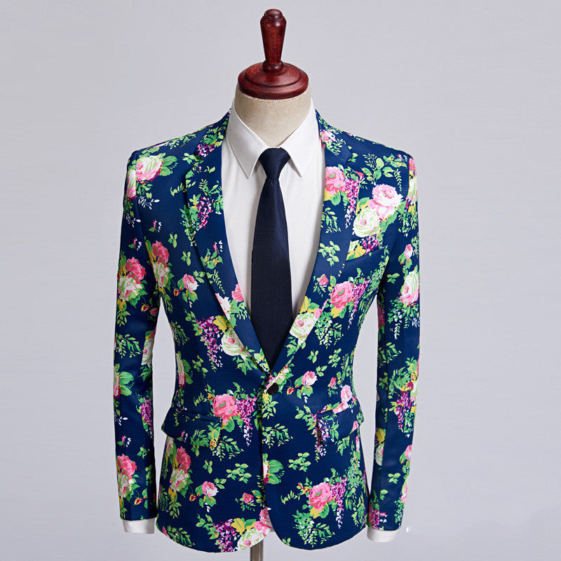 Euro Trend Casual Print Blazer