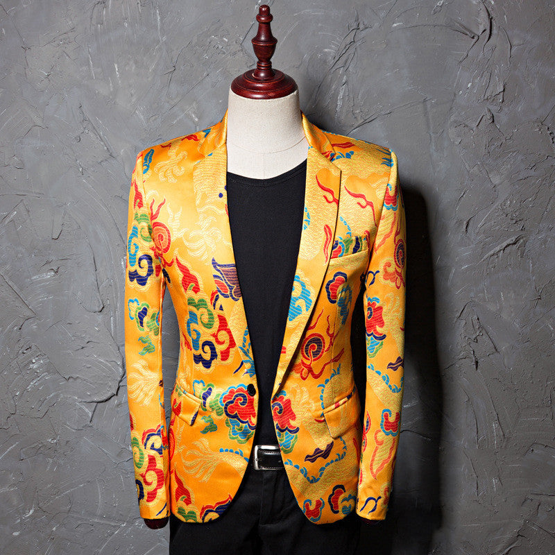Euro Trend Casual Print Blazer