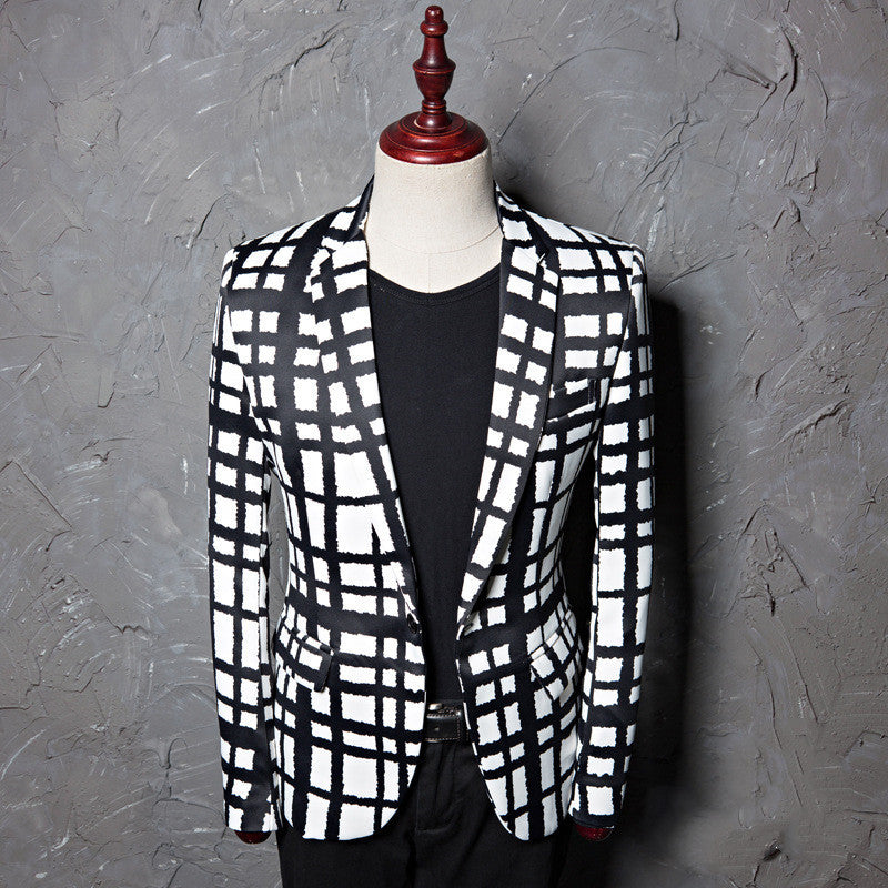 Euro Trend Casual Print Blazer
