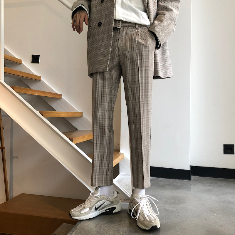 Cuibuju 20SS Korean Plaid Loose-Fit Single-Breasted Jacket