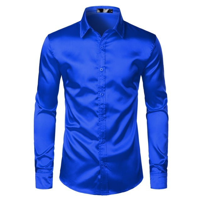 Black Satin Luxe Dress Shirt Sean Powell Apparel