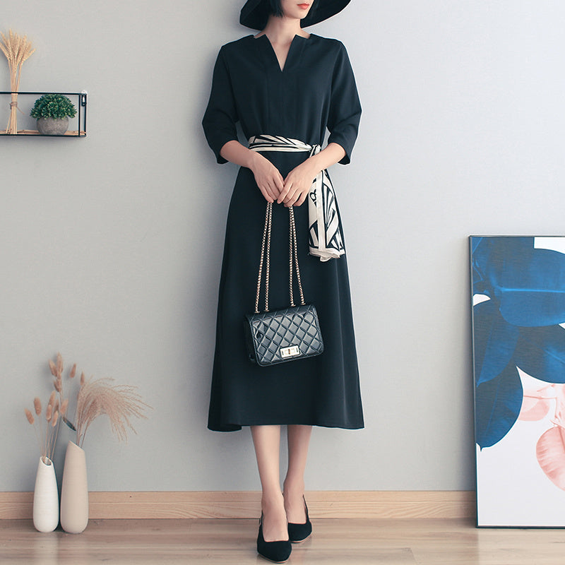 Vintage Grace Black Summer Gown