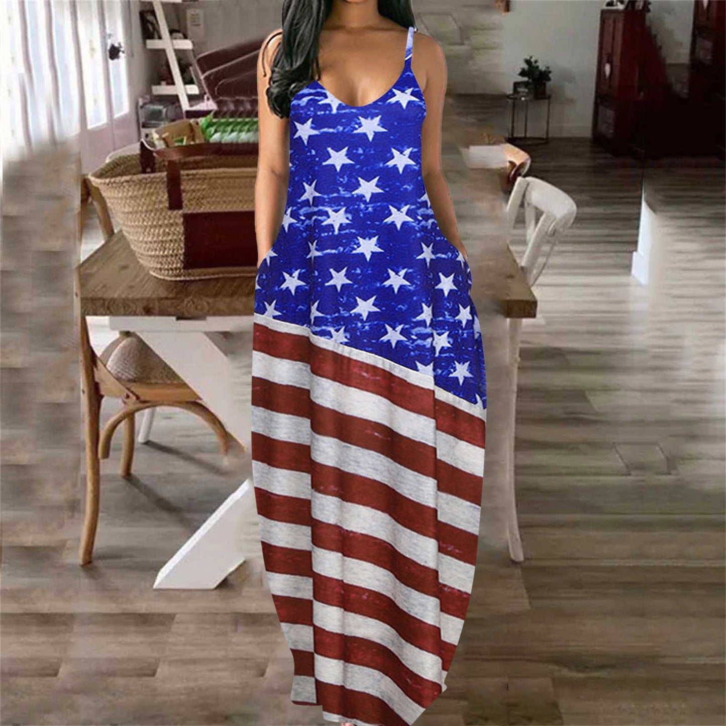 Patriotic Vibe Print Dress