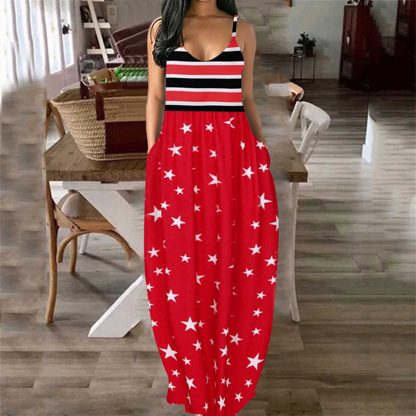 Patriotic Vibe Print Dress
