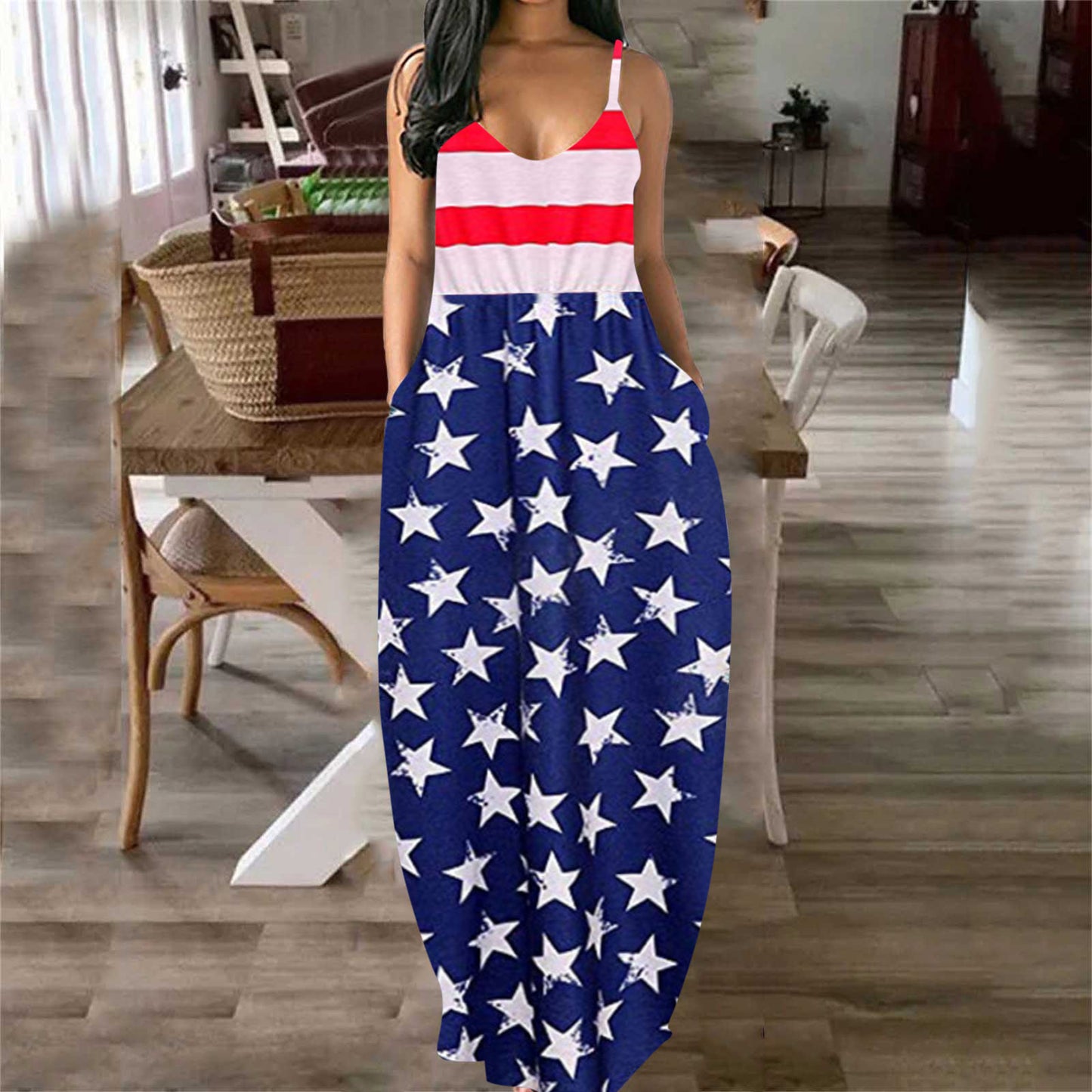 Patriotic Vibe Print Dress