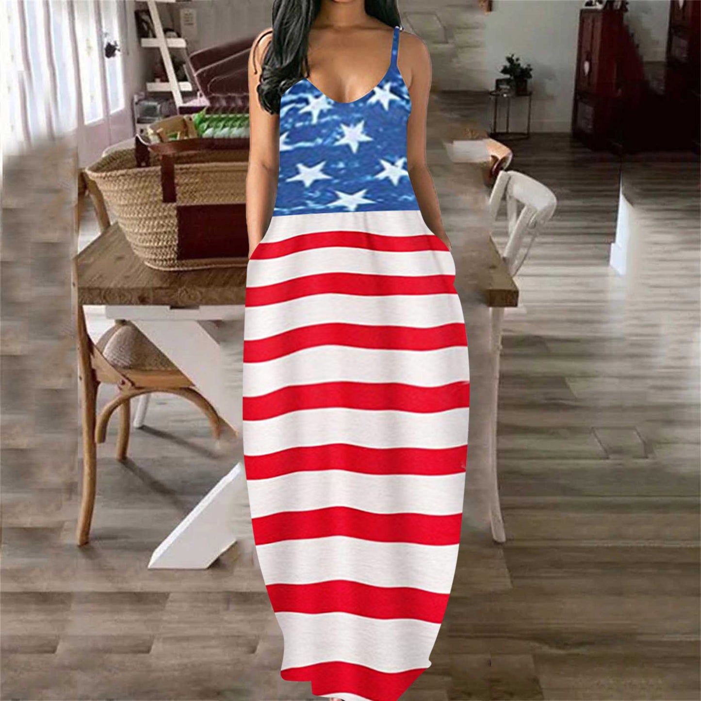Patriotic Vibe Print Dress