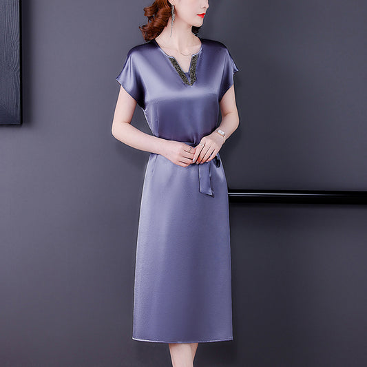 Regal Silk Satin Mother’s Dress