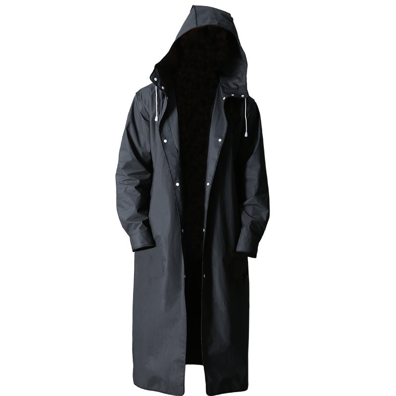 Full-body waterproof black long raincoat Sean Powell Apparel