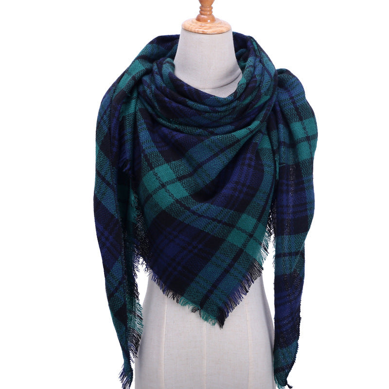 Autumn Plaid Cashmere Wrap