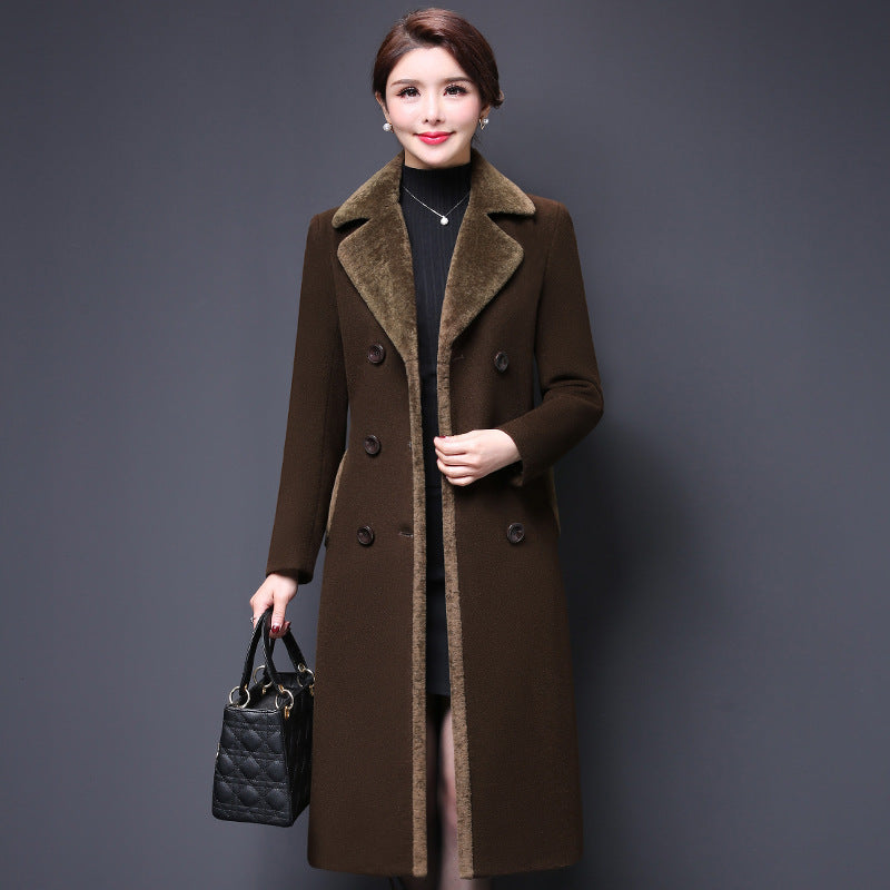 Elegant Embrace Wool Dress Coat