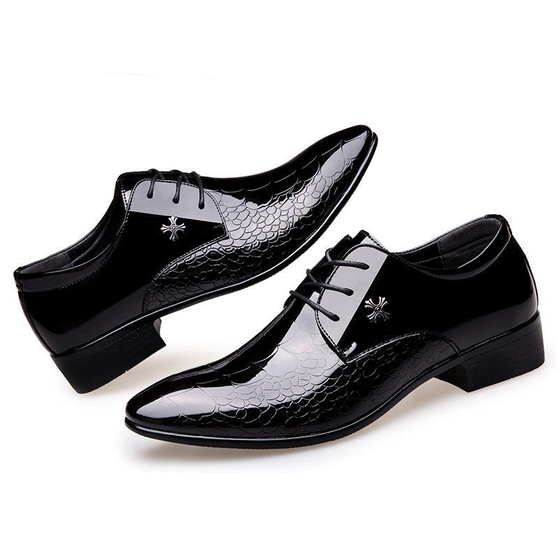 Elegant Shine Pointed Toe Lace-Up Shoes