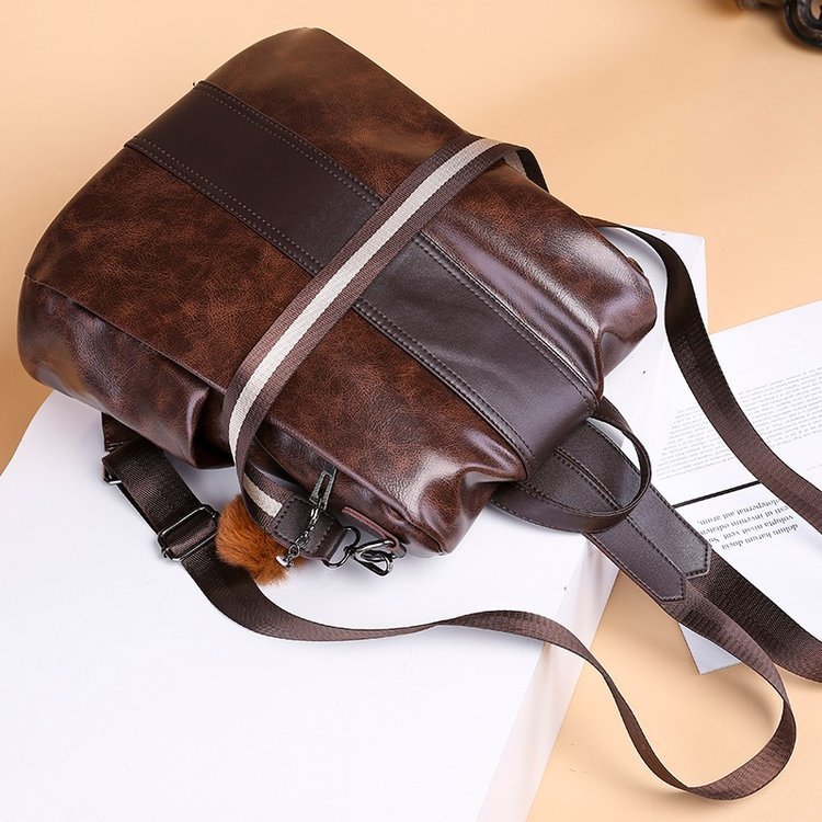 VEGAN WOMENS FAUX LEATHER MULTIFUNCTION ANTI-THEFT BACKPACK