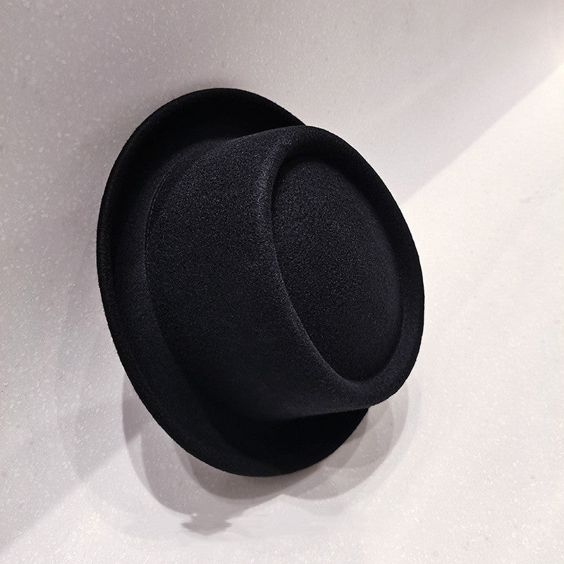 Classic Woolen Hat with Curly Brim