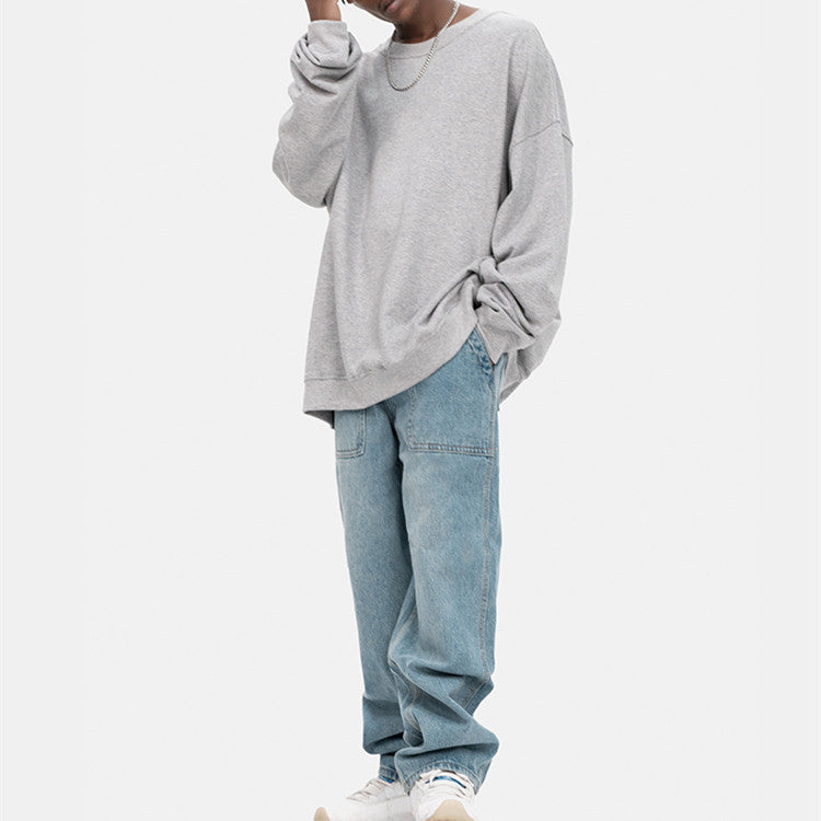 Mens Loose Straight Vintage Wide Leg Jeans Sean Powell Apparel