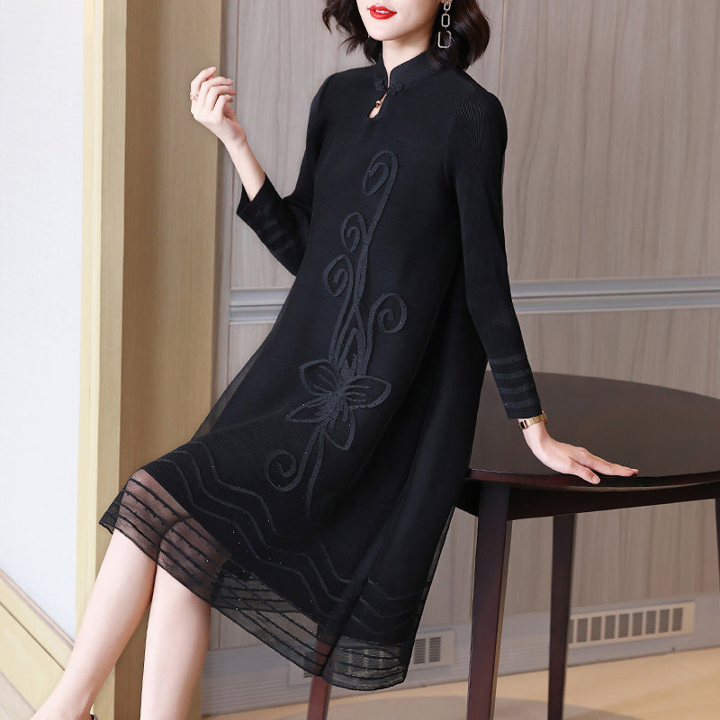 Crimson Bloom Spring Dress