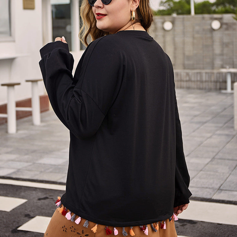 Casual Luxe Fringed Top – Effortless Plus Size Style Sean Powell Apparel