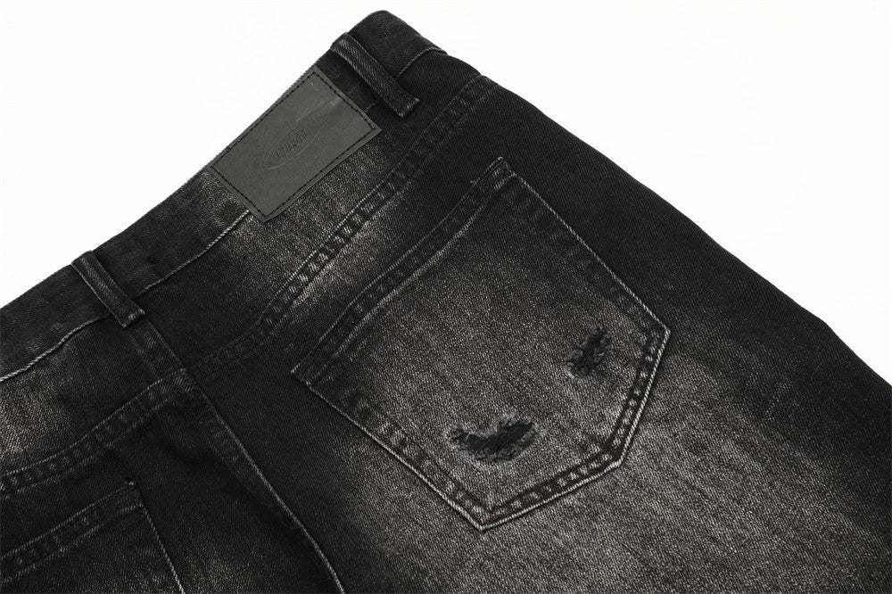Men’s Washed White Bootcut Denim Jeans