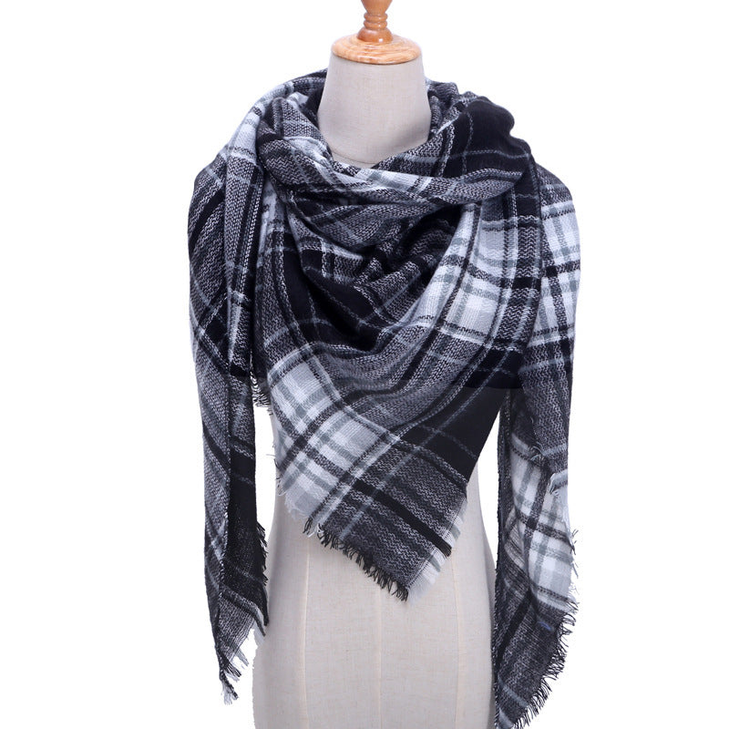 Autumn Plaid Cashmere Wrap