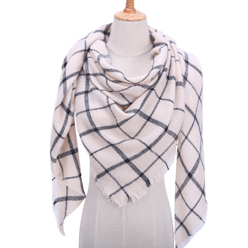 Autumn Plaid Cashmere Wrap