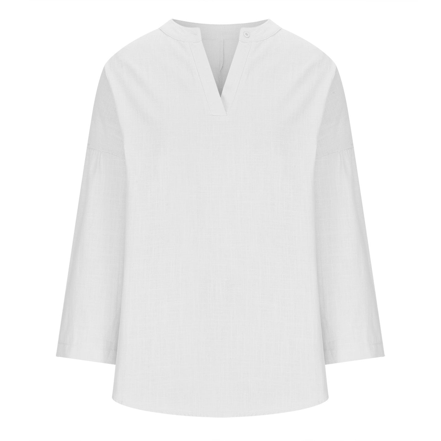 Casual Cotton-Linen Stand Collar Blouse Sean Powell Apparel