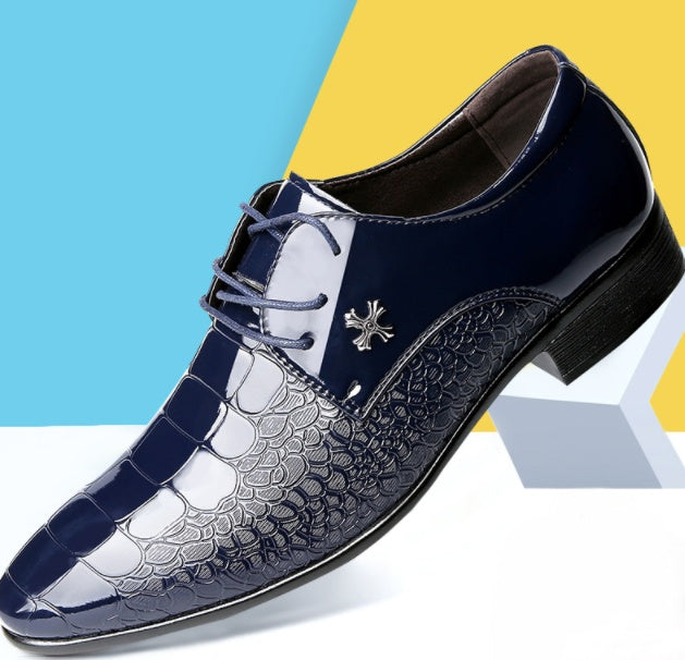 Elegant Shine Pointed Toe Lace-Up Shoes