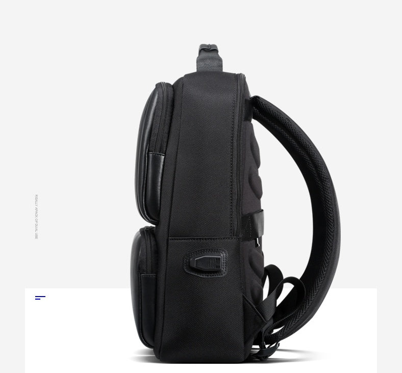 BOPAI Black Leather Backpack College Bag for Boys Mens Anti Theft Back Packs Travelling Bags Korean Style Men Backpack Schoolbag Sean Powell Apparel