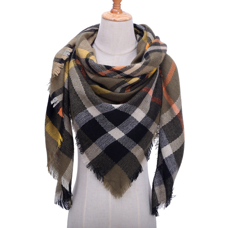 Autumn Plaid Cashmere Wrap