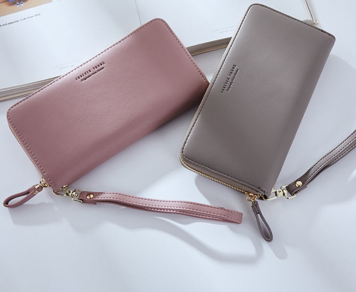 Wesson autumn and winter new women's wallet simple fashion long zipper phone bag Korean version of the wild popular clutch bag