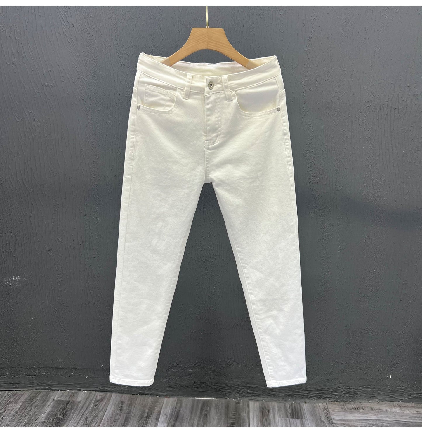 Mens Trendy Youth Simple Casual White Trousers Jeans Sean Powell Apparel