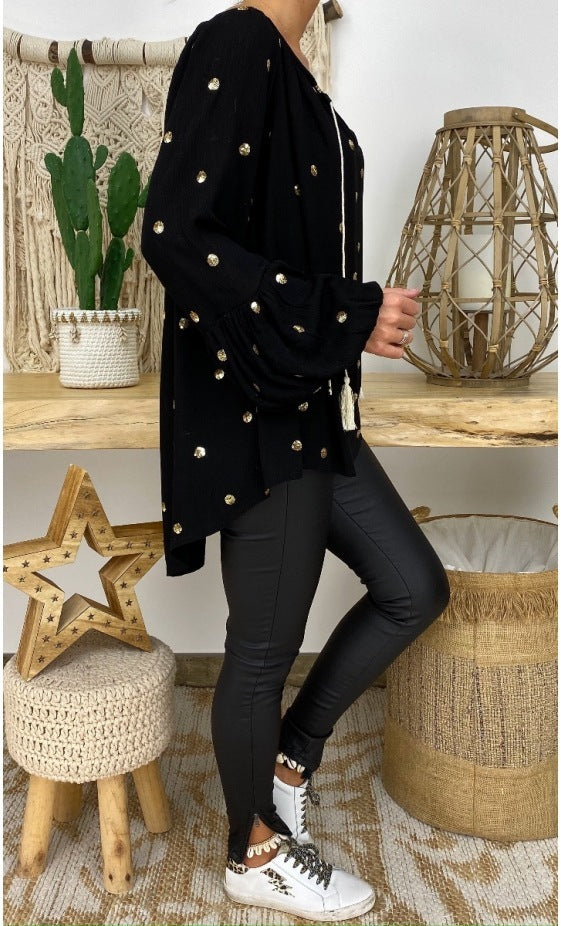 Bold Charm Irregular Print Plus-Size Top