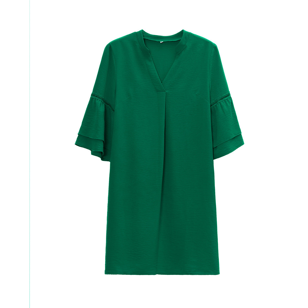 Relaxed Elegance V-Neck Women's Skirt Dress