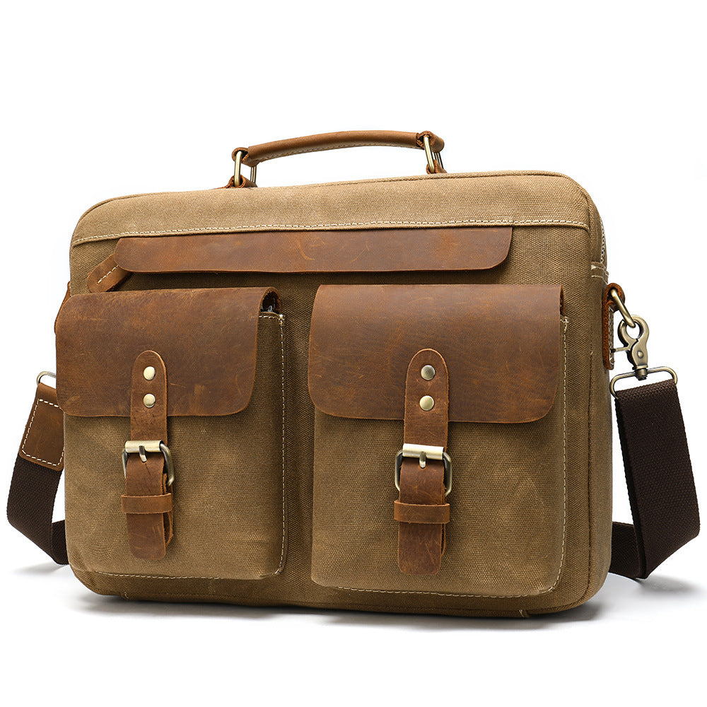 Cowhide with cloth briefcase Sean Powell Apparel