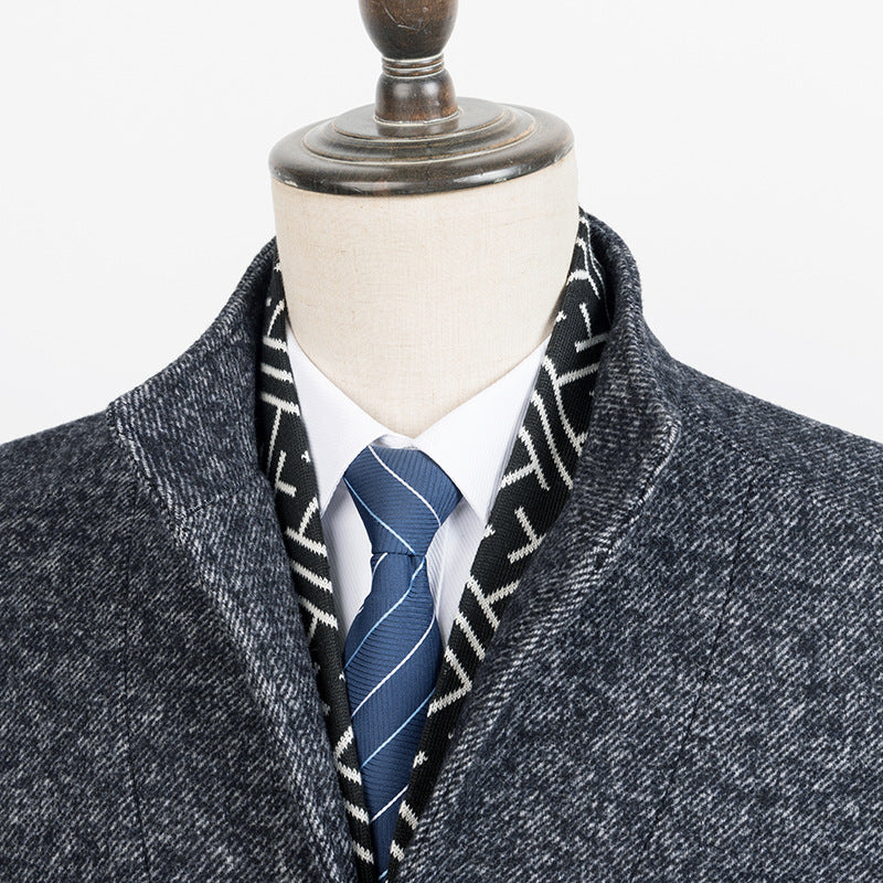 Dad's Cotton Padded Stand-up Collar Winter Coat