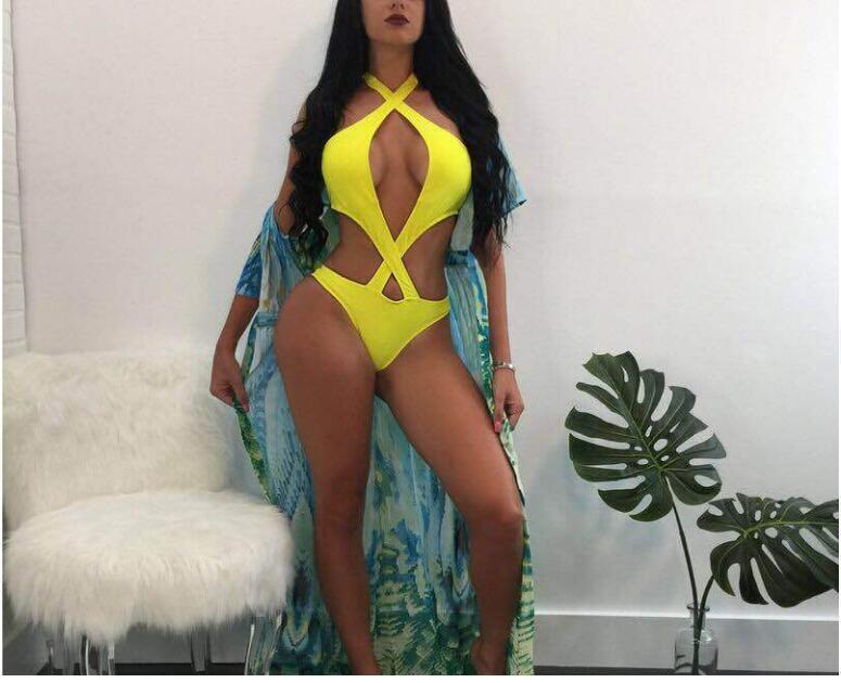 Crossed Elegance: Simple Solid Bikini Sean Powell Apparel
